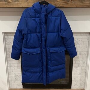 Everlane Blue Puffer heavy weight Coat jacket